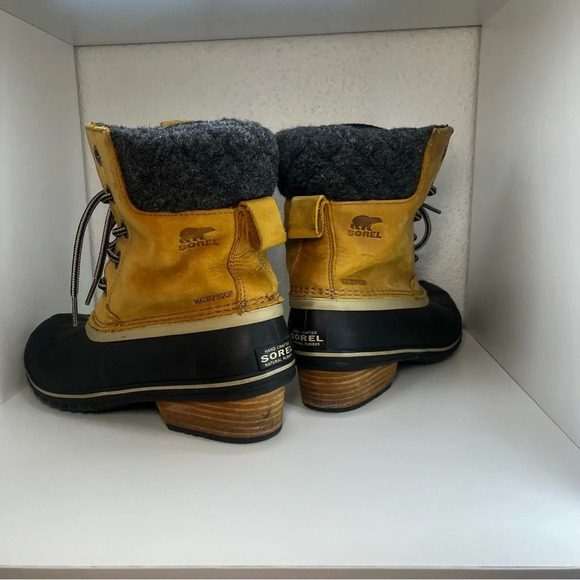 Sorel Slimpack Lace II Waterproof Suede Duck Boots in Elk - Picture 4 of 9